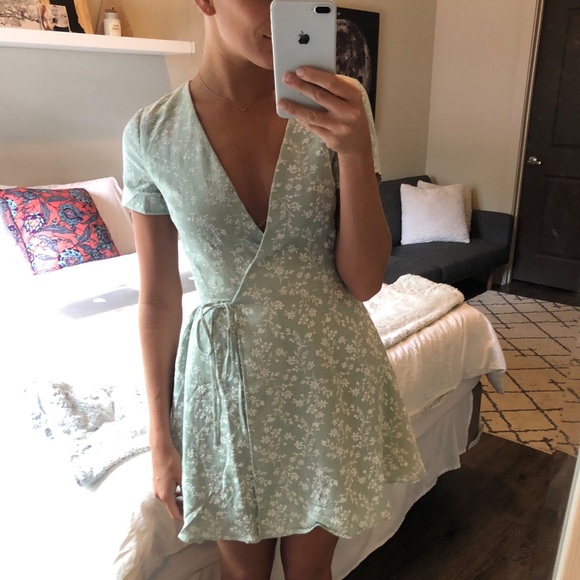 mint wrap dress